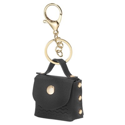 Mini Handbag Keychain for Women Creative Elegant Cute Bag Keyrings Black