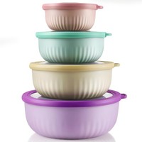 SalatschüSsel Set Bpa-Frei Mikrowelle GeschirrspüLer KüHlschrank 4Er Set 2,2L