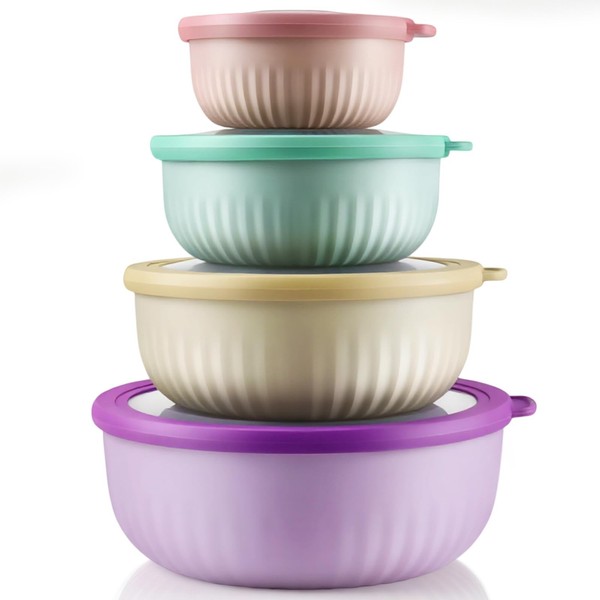SalatschüSsel Set Bpa-Frei Mikrowelle GeschirrspüLer KüHlschrank 4Er Set 2,2L-image