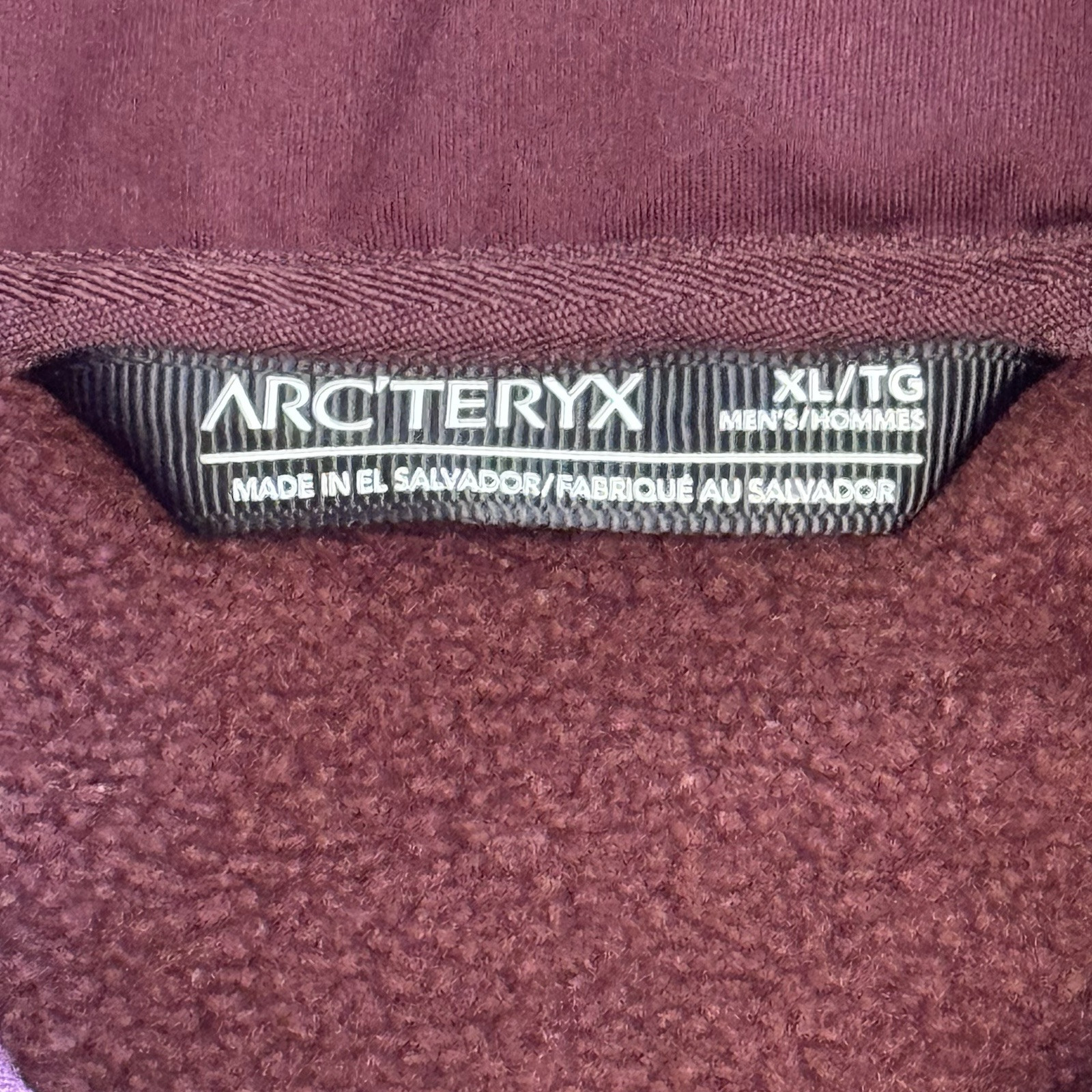 ARC'TERYX Arcteryx Kyanite Giacca Pile Uomo Full Zip Borgogna Taglia XL