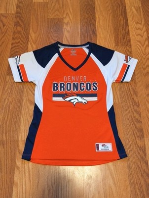 Denver Broncos NFL Majestic Orange/Navy Draft Me Fashion Jersey Women's Medium 