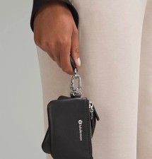 Lululemon Dual Pouch Wristlet  Black  Cactus Leather  2