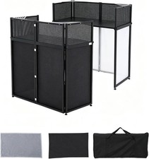 Portable DJ Facade Booth 41" Lx42" Hx21" W DJ Table Stand Booth DJ Table Station