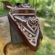 Western Bandana Scarf - Brown
