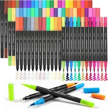 Dual Tip Creative Paint-Like Brush Tip Acrylic Markers, Assorted Colors, 72 Coun
