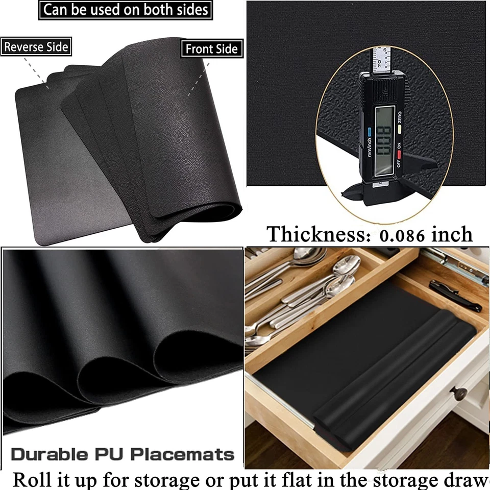 Placemats Set of 6, Leather Placemat with Coasters, Waterproof, Stain Resista... - Image 4 of 4