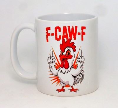 F-Caw-F Hahn Tasse unhöflich frech lustig Büro eifrig Kaffee Huhn personalisiert