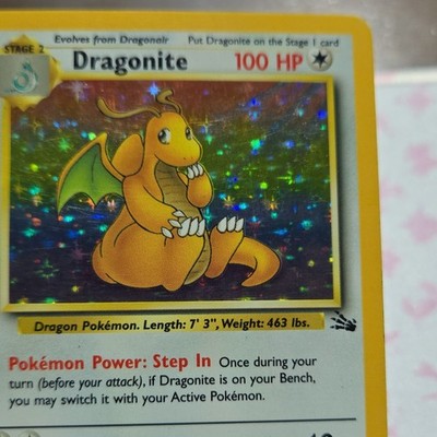 dragonite pokemon card 4/62 Pokemon Fossil Holo Rare Dragonite #4