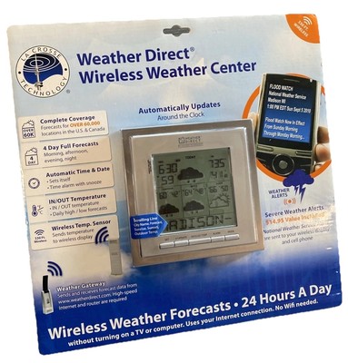 New La Crosse Weather Direct Wireless Center Report Temperature Forecast Alerts