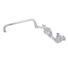BK Resources 8" Splash Mount NO LEAD Faucet Std Duty w/ 18" Dbl Jointed
