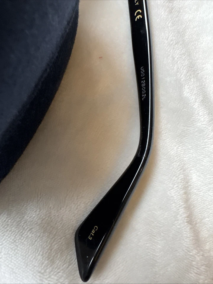 Gafas de sol para mujer GUCCI GG0022S Cateye negras doradas con logotipo/gris degradado ahumado 57 mm Foto 4 de 4