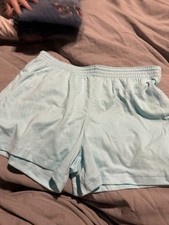 Wonder Nation Girls Sweat Shorts Light Blue L 10-12 Elastic Waist
