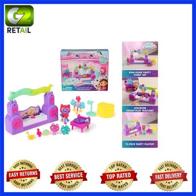 Gabby's Dollhouse: The Movie, Paw-Some Party Story Set with DJ Catnip, 2 Eraser