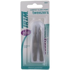 3 Pack Trim Compact Slant Point Stainless Steel Tweezers, 2 Ct