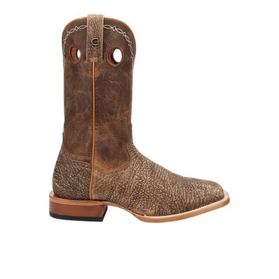 Dan Post Boots Murray Embroidered Bison Pull On Square Toe Cowboy  Mens Brown Dr