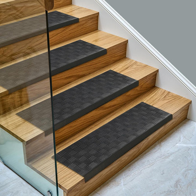 Bullnose Stair Treads Outdoor   Ribbed Heavy-Duty Non-Slip Stair Mats   Best Gri