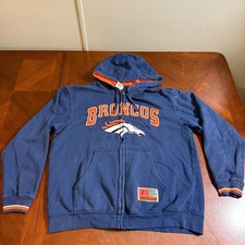 Denver Broncos Full Zip Hoodie Sweatshirt NFL Team Apparel Women  s Large