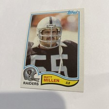 1982 Topps Rookie RC Card #196 Matt Millen Oakland Raiders NmMt Free Shipping! A. rookie card picture