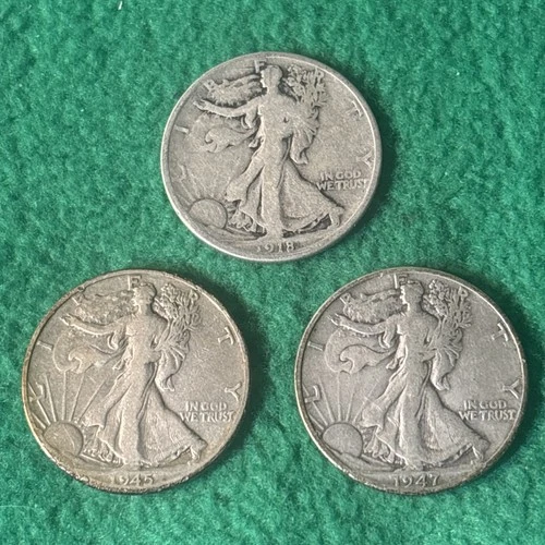 Walking Liberty Half Dollar Lot of 3 - 90% Silver - Intrinsic Silver Purchase 👀