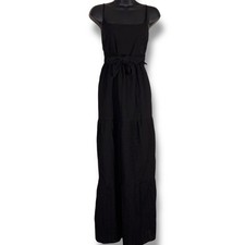 New Medium Forever 21 Black Sleeveless Maxi Dress Peasant Both Witchy