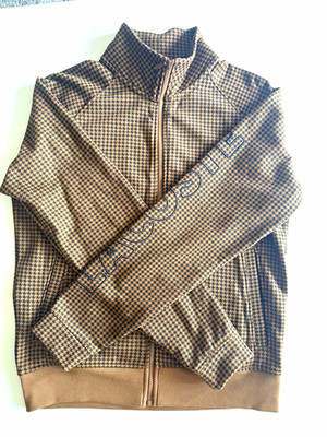 Lacoste Brown/Black Houndstooth 2pc Tracksuit Full Zip Jacket & Pants S