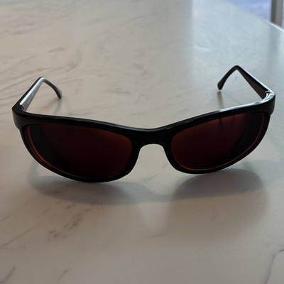 Bausch & Lomb PS 2 Wrap Sunglasses Black Plastic Frame Red Tinted Lenses
