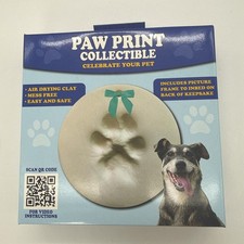 Pet Paw Print Kit Air Dry Clay Keepsake Dog Cat Paw Impression Frame DIY Memory