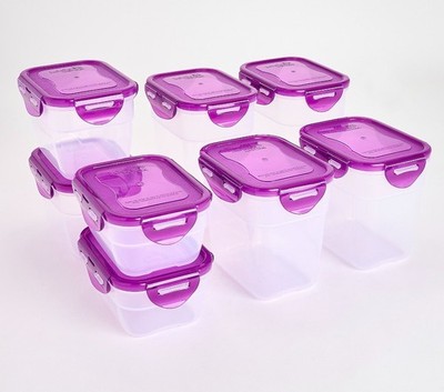 LocknLock Mini Nesting Rectangle Storage Food Container Set of 8 K99007 VIOLET
