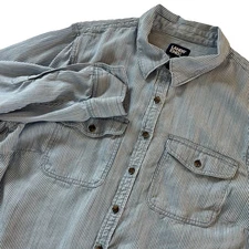 Lands’ End Women’s Blue & White Stripe Button Down Shirt 100% Lyocell Size 1X