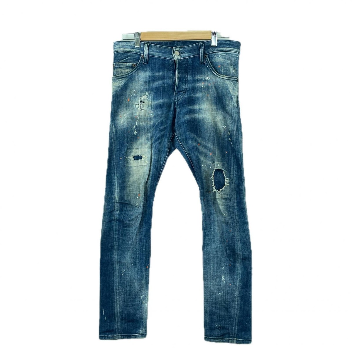 DSQUARED2 Damage processing Plain Denim pants blue mens 44【used 