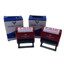Vivid Stamp Paid Self Inking Rubber Stamp Lot of 2 For Office Accounts Payable