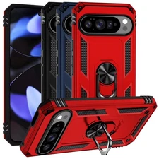 For Google Pixel 10/10 Pro XL Ring Case Magnetic Support Metal Kickstand Cover