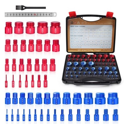 55 Pcs Nut and Bolt Thread Checker (25 Metric & 30 Standard), Bolts Nut... 