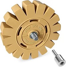 Decal Eraser Wheel, 4 Inch Slotted Edge Rubber Whee Style: 1 Pack Slotted edge