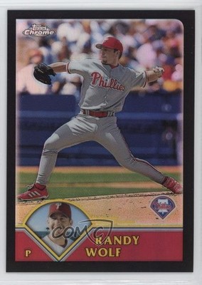 2003 Topps Chrome Black Refractor /199 Randy Wolf #57 6m1
