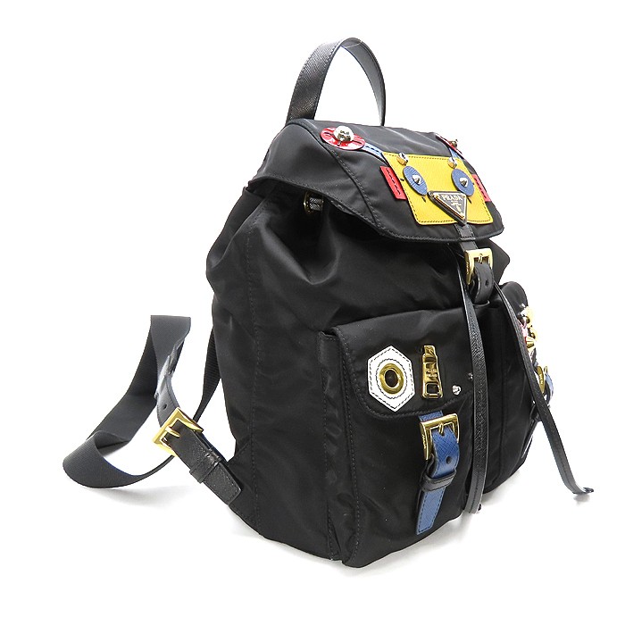 Prada Backpack Rucksack Black 1BZ677 Tessuto Robot Triangle Plate G Card Include thumbnail 2