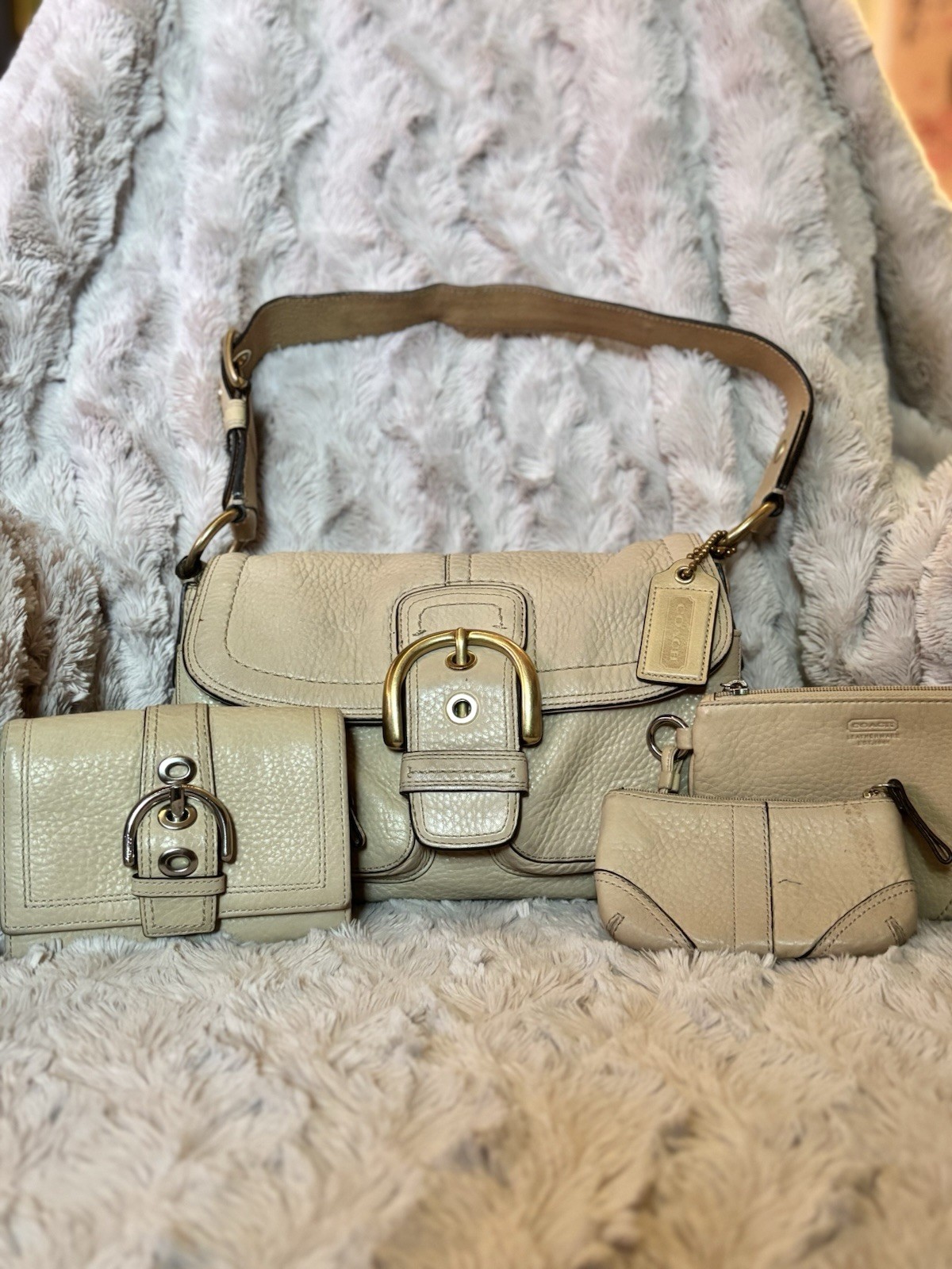 coach shoulder soho bag and wallet set