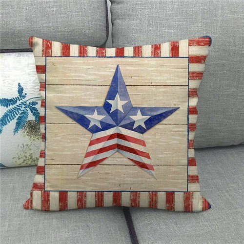 Patriotic Memorial Day Cushion Case Stars And Stripes American Flag Pillow Cover - Picture 17 of 45