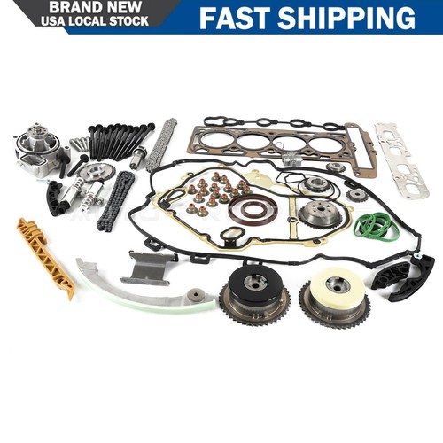 Timing Chain Kit + Head Gasket Bolts + Water Pump For GM Ecotec 2.2L 2