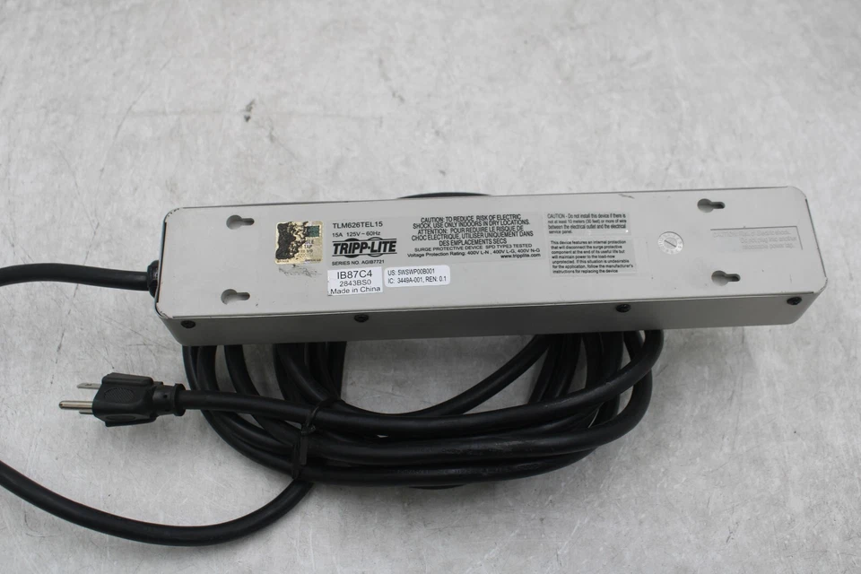 Tripp Lite TLM626TEL15 6-Outlet Surge Protector Power Strip 6ft Cable TESTED - Image 2 of 3