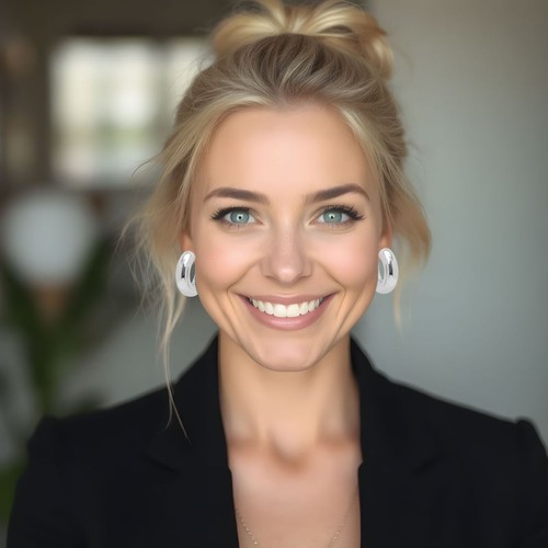 Leichte Trend-Creolen in Silber Kunststoff Ohrringe Ohrstecker Damen Hoops Ø 40 - Bild 4 von 7