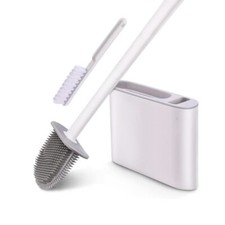 ABOUTIN Toilet Brush and Holder Set for Bathroom with 2 Clean Brushes  TPR N...