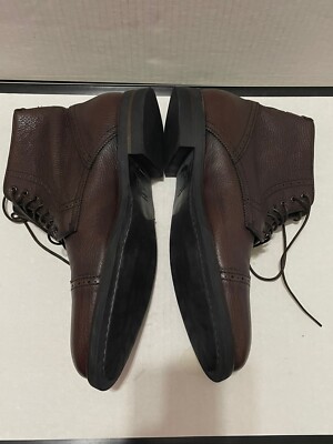 Aquatalia Carter Mens Dark Brown Leather Cap Toe Lace Up  display picture 1