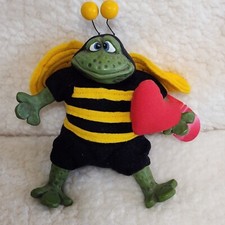 Russ Honeycomb 8" Heart Frog Bee Valentine Plush/Ceramic Stuffed NEW W/tag