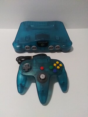 Nintendo 64 Ice Blue Funtastic Console N64 Excellent Condition