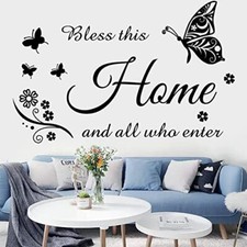 Wall Decor Sticker Wall Decals Inspirational Quotes Bless This Home and All