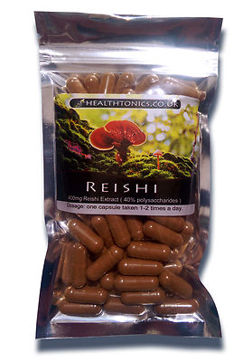 Roter Reishi Pilz (15:1 entspricht 6.000mg) 30-90 vegetarische Kapseln