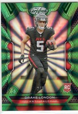 #/5  Drake London  SSP RC ▪ 2022 Certified  MIRROR GREEN Parallel #112  Rookie