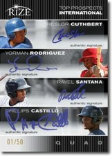 2012  C CUTHBERT * Yorman RODRIGUEZ *R Santana Phillips CASTILLO BLACK Auto #/50