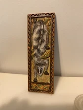NIB Marsha McCarthy Embossed Cat Wall Plaque